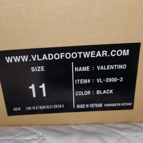 Vlado Footwear Men\'s Valentino Mid Black Leather M
